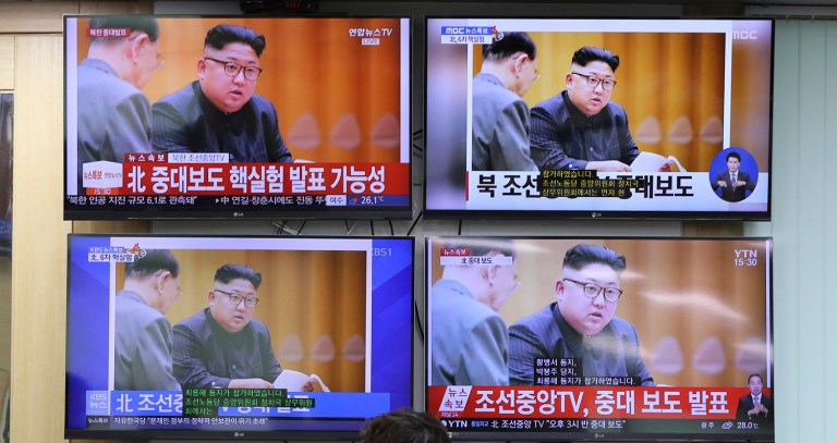 North Korea claims it detonated a hydrogen bomb on Sunday, and has conducted several missile launches over recent months. (AP Photo/Lee Jin-man)