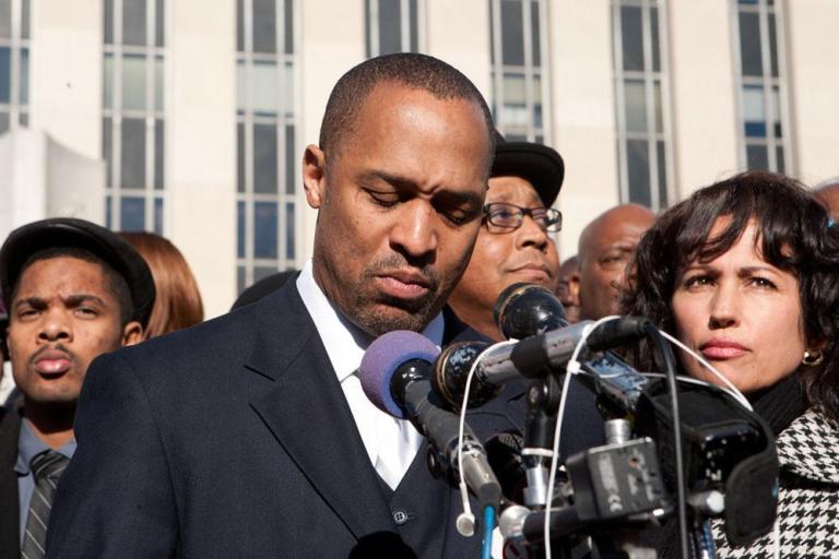 Former D.C. Councilman Harry Thomas Jr. speaks Friday after pleading guilty to two federal crimes. 