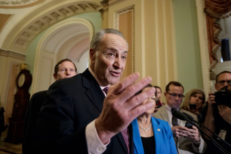 Senate minority leader says Trump has missed numerous opportunities to bolster those policies. (AP Photo/J. Scott Applewhite)