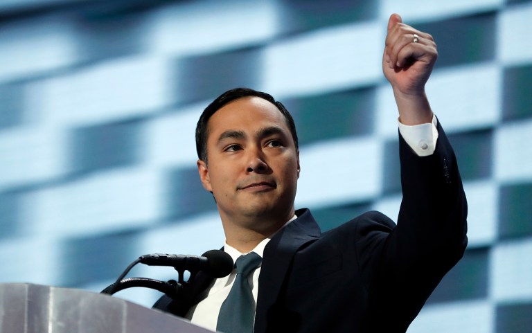 Rep. Joaquin Castro, D-Tex., invoked his grandmother while slamming the Donald Trump for his past comments about Mexican immigrants. (AP Photo/Carolyn Kaster)