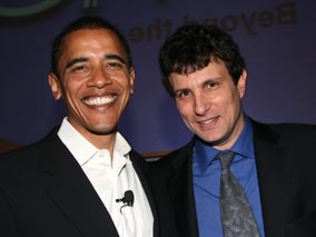 President Obama with New Yorker Editor David Remnick.