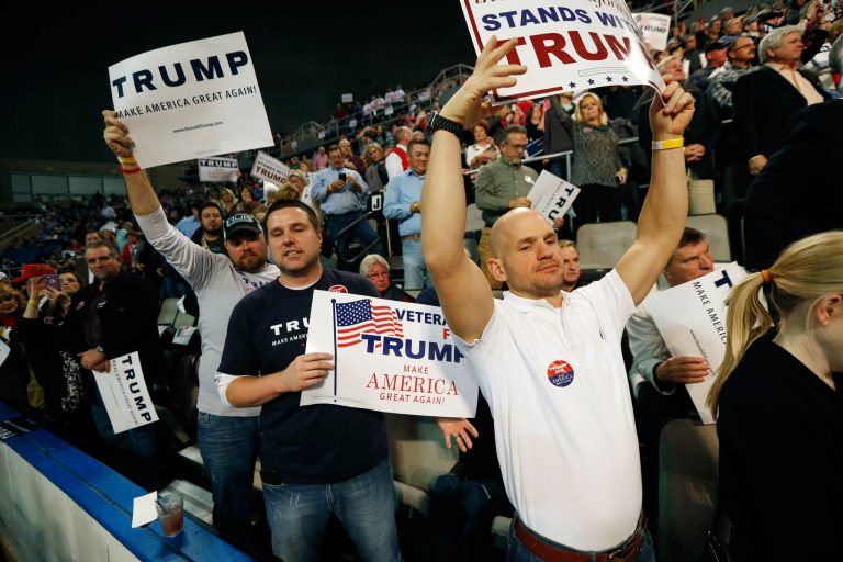 Supporters of Donald Trump may start looking elsewhere as the filed of Republican candidates thins out. (AP)