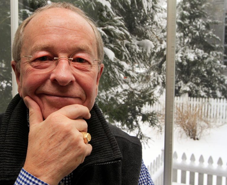   In this photo taken Thursday, Dec. 27, 2012 in Concord, N.H., the world's first openly gay Episcopal bishop, Gene Robinson, poses for a photo at the Episcopal Diocese of New Hampshire. He retires from his post Jan. 5, 2013. (AP Photo/Jim Cole)  