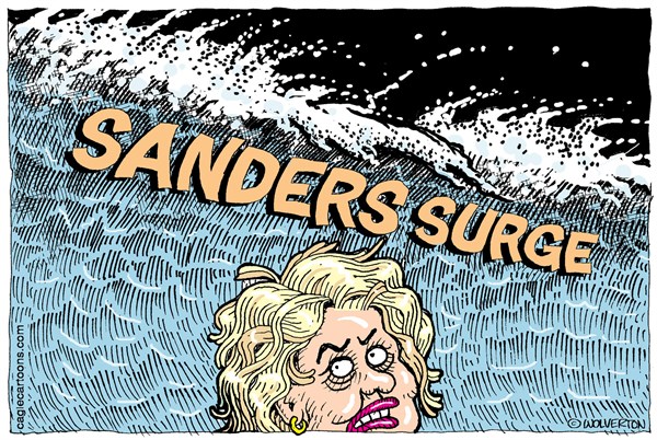 Editorial cartoon: Sanders’ surge