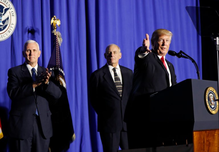 Where Trump is getting tough on immigration, and where he isn’t Trump continued his practice of highlighting the families of victims of crimes committed by illegal immigrants. (AP Photo/Pablo Martinez Monsivais)