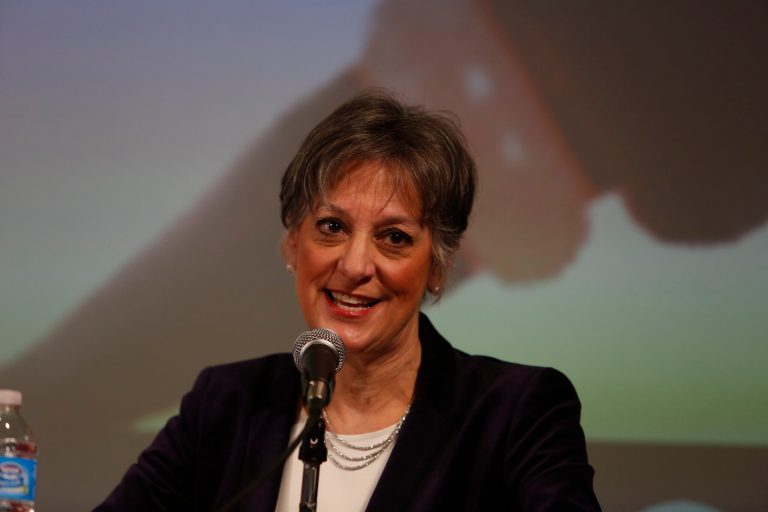 U.S. Rep Allyson Schwartz during a Democratic gubernatorial candidates forum.  (AP Photo/Jacqueline Larma)