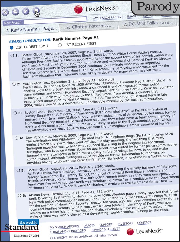 The Bernard Kerik affair: a view from the future.