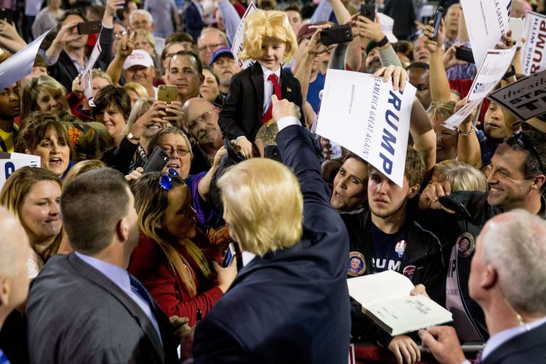 Pundits have been declaring for months that Trump was at his ceiling -- but he kept smashing that ceiling. (AP Photo/Andrew Harnik)