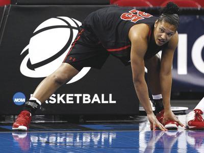 Gerry Broome/APAlyssa Thomas is part of an eight-woman rotation that Maryland will rely upon when it takes on defending champion Texas A&M in a Sweet 16 game Sunday.