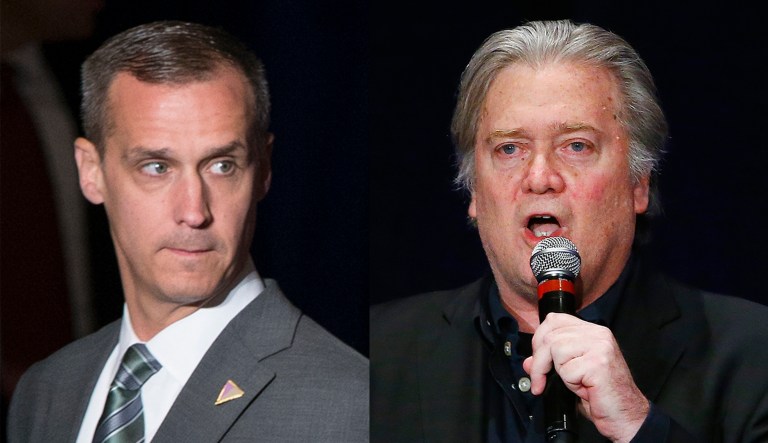 The House Intelligence Committee this week sent letters to Corey Lewandowski and Steve Bannon requesting that they both appear voluntarily before the panel in January. (AP Photos)