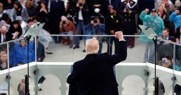 As he has done in campaign speeches, President Trump spoke in hyperbole of what he would accomplish as president. In this regard, it was a campaign speech, not an inaugural address, and there is a significant difference. (AP Photo/Carolyn Kaster)