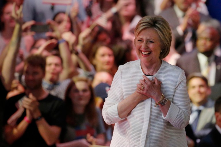 Hillary Clinton wins the California primary Wednesday morning, gaining needed momentum as she looks to unify the Democratic Party as its presumptive nominee. (AP Photo/Julio Cortez)
