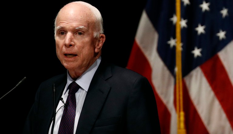 McCain received treatment at Walter Reed National Military Medical Center over the weekend for the injury to his Achilles tendon, as well as for 