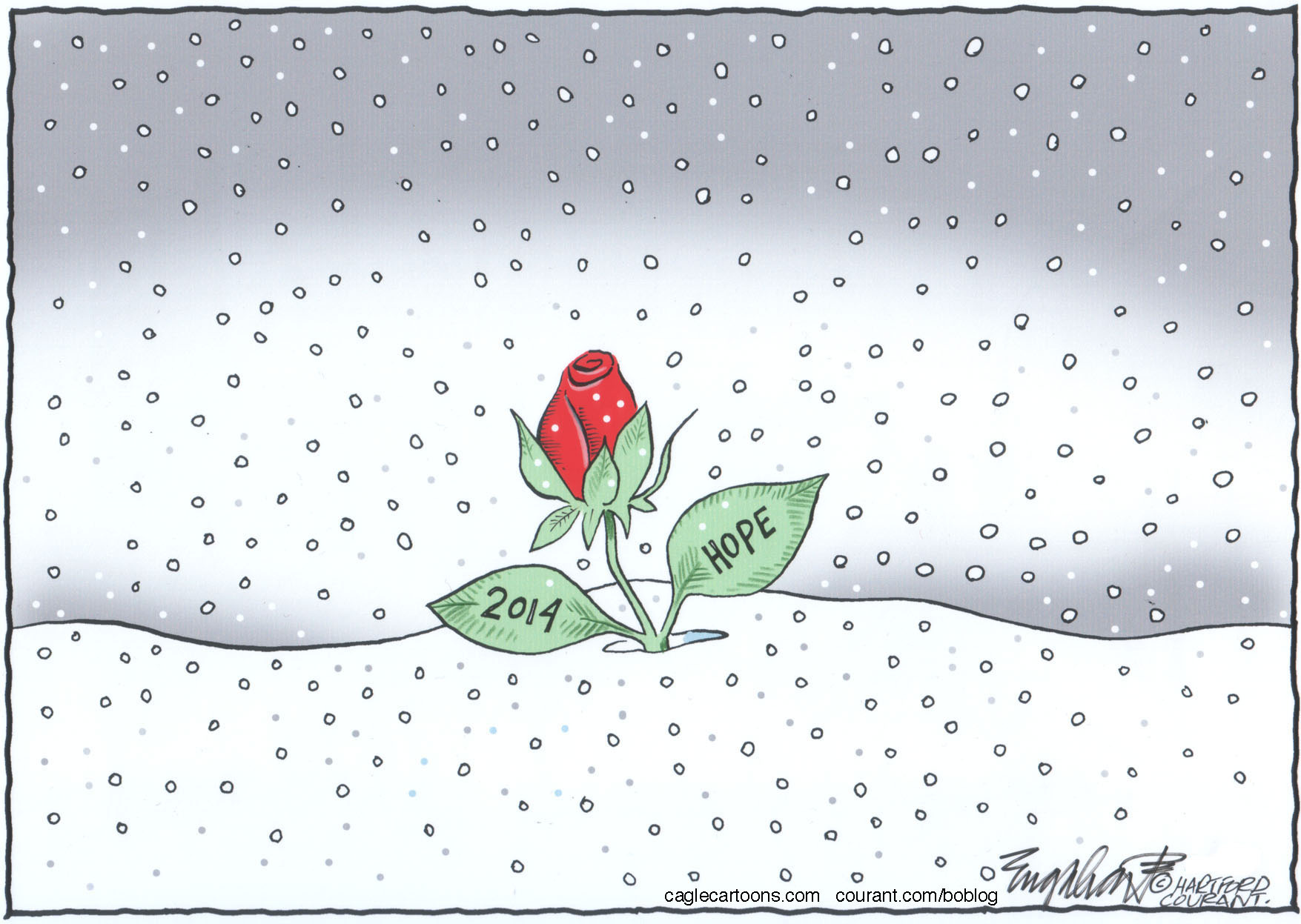 Editorial cartoon: Frozen hope