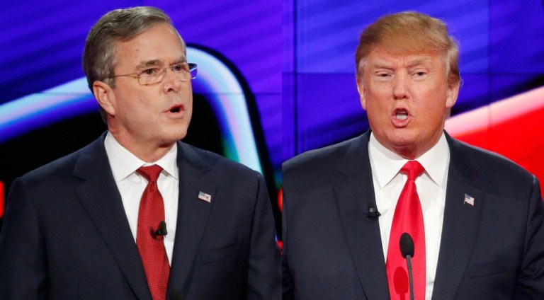 Donald Trump had no problem calling Jeb Bush names and making fun of his lack of communication skills. (AP Photo)