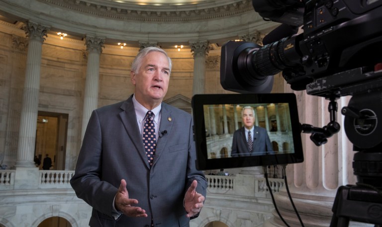 Under pressure for not embracing President Trump early enough in the 2016 presidential race, Brooks is countering by seeking the validation of conservative activists. (AP Photo/J. Scott Applewhite)
