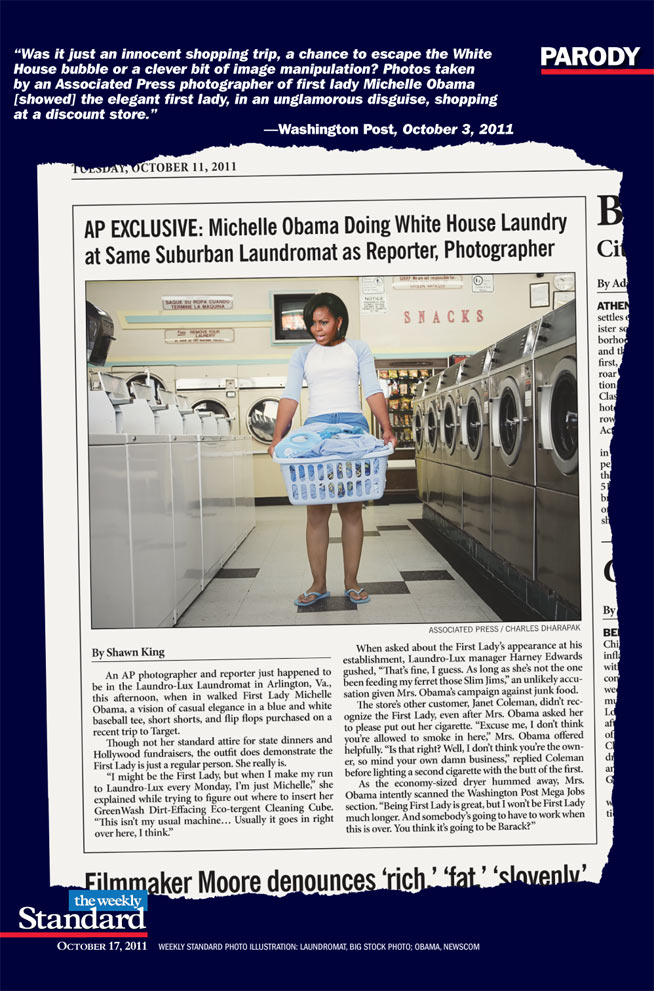Michelle Obama Does the Laundry