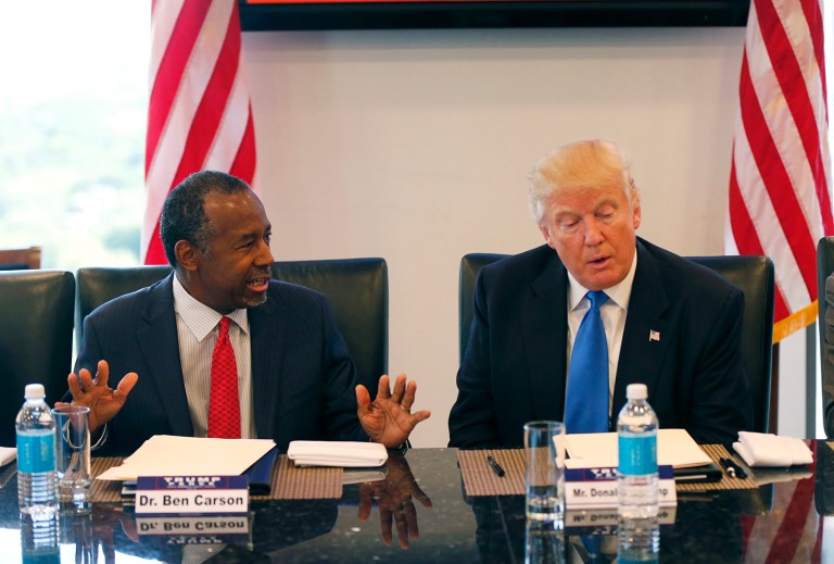 Former GOP presidential candidate Ben Carson doesn't think Donald Trump's should label Hillary Clinton a 