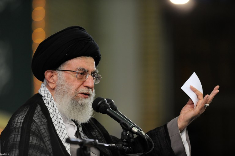 Khamenei is saying the fate of a historic nuclear deal with world powers is still unclear as lawmakers in both the Islamic Republic and the U.S. review it. (Office of the Iranian Supreme Leader via AP)