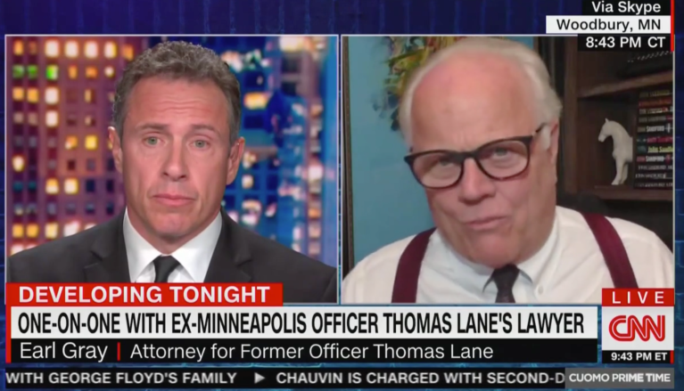 Earl Gray, attorney for former Minneapolis officer Thomas Lane on CNN with Chris Cuomo