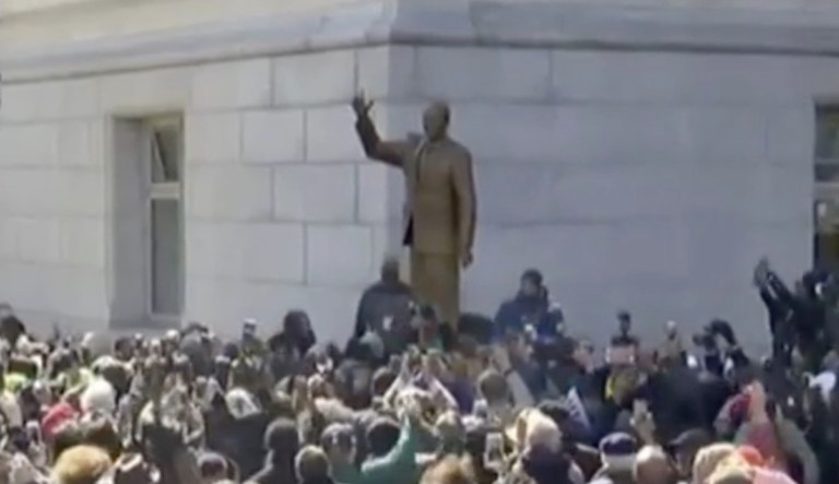 Despite a not-short criminal record, late D.C. Mayor Marion Barry is revered by thousands in the city. (screenshot via Associated Press/ABC7)