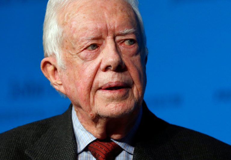 Former U.S. President Jimmy Carter announced he has cancer and will undergo treatment at an Atlanta hospital. (AP Photo/Elise Amendola)