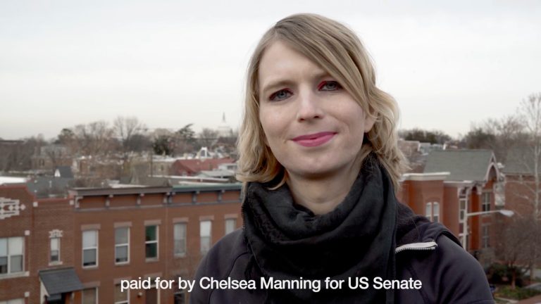 This frame from video released by the Chelsea Manning Senate campaign on Sunday, Jan. 14, 2018 shows Chelsea Manning in a campaign video. Manning on Sunday confirmed via Twitter that she is a candidate for U.S. Senate. (Chelsea Manning For US Senate via AP)