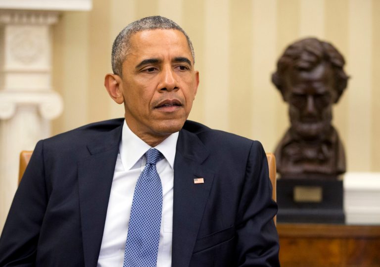 President Barack Obama speaks to members of the media in the Oval Office of the White House in Washington, Thursday, July 16, 2015, on the shooting in Chattanooga, Tenn. (AP Photo/Pablo Martinez Monsivais)
