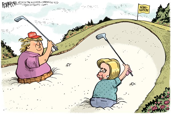 Editorial cartoon: It’s a sand trap!