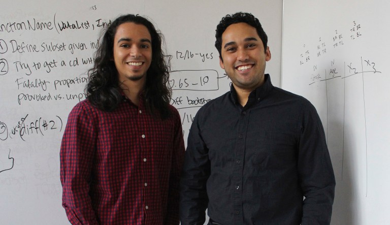Yale graduate students Michael Lopez-Brau (pictured left) and Stefan Uddenberg (pictured right) helped create an internet browser extension, 