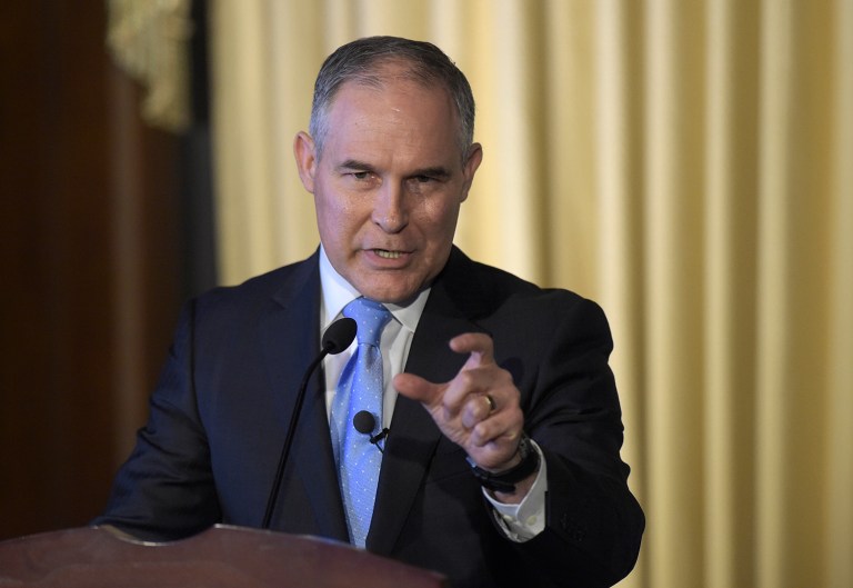 EPA Administrator Scott Pruitt spoke with his Canadian counterpart, Environment Minister Catherine McKenna, on Thursday. (AP Photo/Susan Walsh)