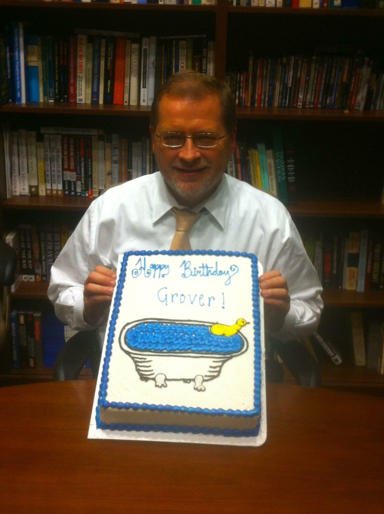 Grover Norquist gets a bathtub birthday cake
