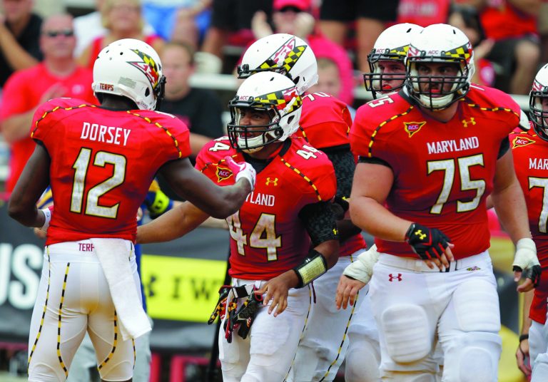 Luis M. Alvarez/AP
Justus Pickett, 44, scored the game-winning touchdown for Maryland in the fourth quarter.