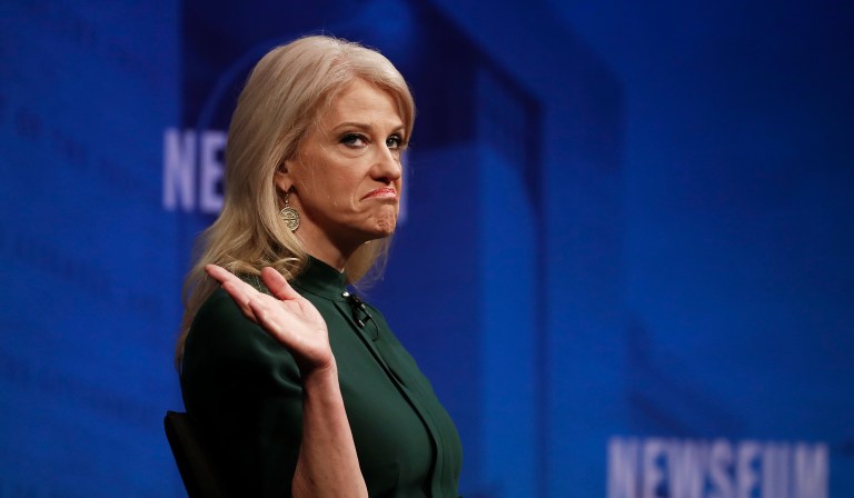 White House counselor Kellyanne Conway reportedly criticized her West Wing coworkers at a party Thursday night and clams she's 