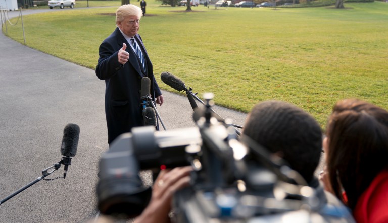 The traditional news media gave more coverage to Donald Trump during the campaign than they did to his opponents, and covering Trump has not proven to be bad for business. (AP Photo/Andrew Harnik)