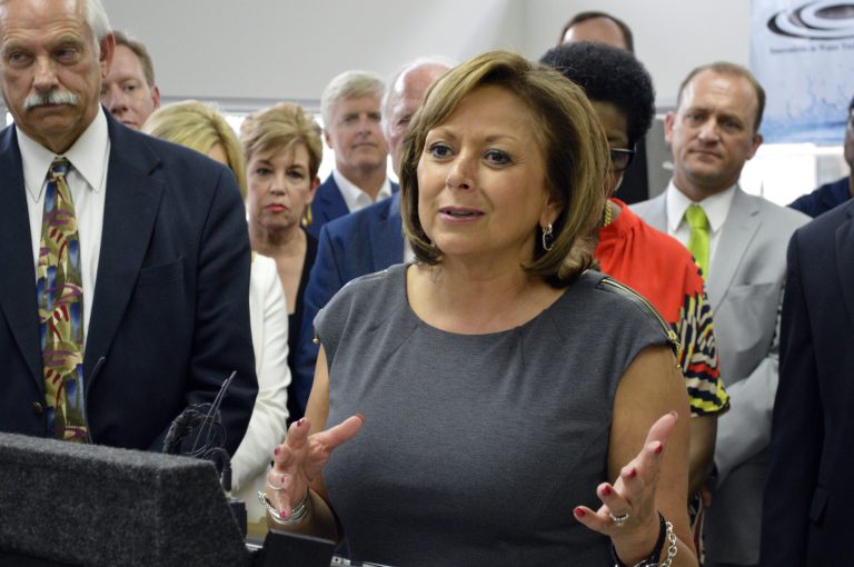 New Mexico Gov. Susana Martinez speaks to business leaders at the Bioscience Center in Albuquerque on Monday, June 15, 2015. (AP Photo)Â 