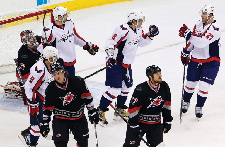 Karl B DeBlaker/AP
Alex Ovechkin was credited with an assist on the game-winning goal by Mike Ribeiro (9).