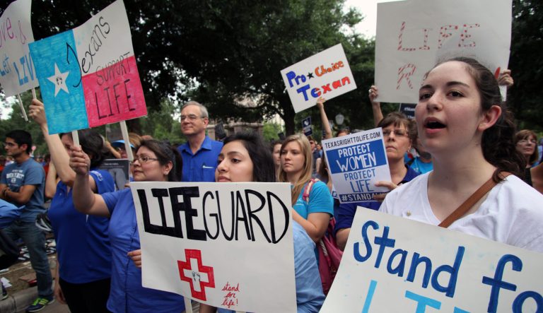 Pro-life demonstrators express their position 