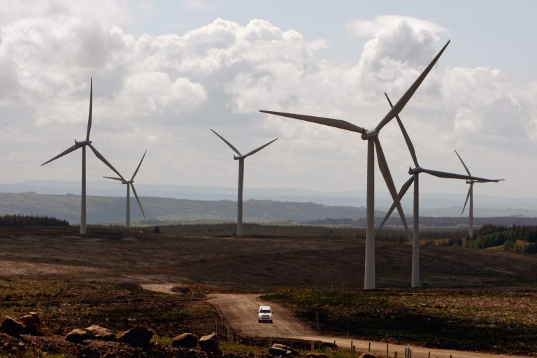 Whitelee, Europe's largest onshore windfarm, officially opens on May 20, 2009 at Eaglesham in Scotland. (Photo by Jeff J Mitchell/Getty Images)