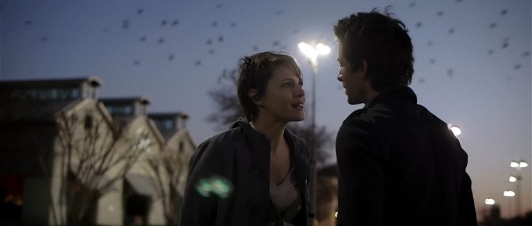 This film image released by ERBP Films shows Amy Seimetz, left, and Shane Carruth in a scene from 