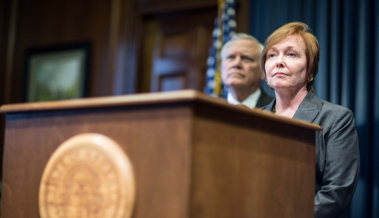 The CDC, based in Atlanta, could face a budget cut of up to $1 billion under the administration's proposed budget. (AP Photo/Branden Camp)