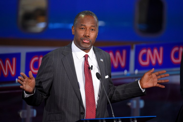 Republican presidential candidate Ben Carson speaks during the CNN Republican presidential debate. (AP Photo/Mark J. Terrill)