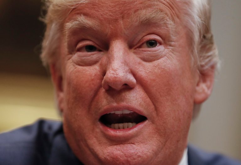 President Donald Trump speaks during meeting with House and Senate Leadership in the Roosevelt Room of the White House in Washington, Tuesday, June 6, 2017. (AP Photo/Pablo Martinez Monsivais)