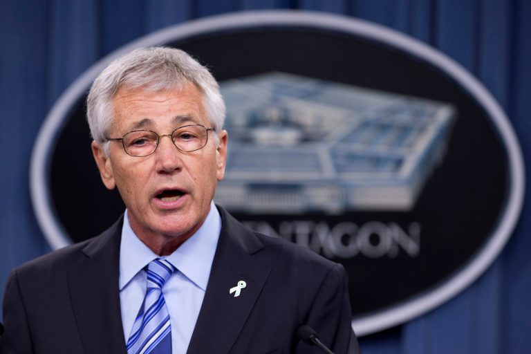 FILE - In this May 1, 2014 file photo, Defense Secretary Chuck Hagel speaks to reporters at the Pentagon.  Hagel said in an interview broadcast Friday that the focus of an investigation into alleged delayed treatments and deaths in the Veterans Administration's health care system should be to 