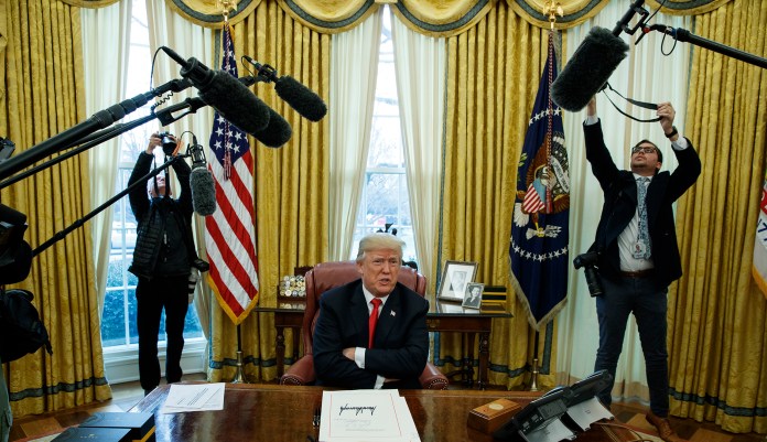 President Trump's "Fake News Awards" were originally scheduled for Jan. 8, but Trump postponed them, writing on Twitter, "The interest in, and importance of, these awards is far greater than anyone could have anticipated!" (AP Photo/Evan Vucci)