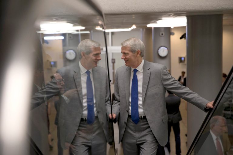 Portman and Kasich served in House together. Both won statewide office in Ohio in 2010. (AP Photo/Carolyn Kaster)