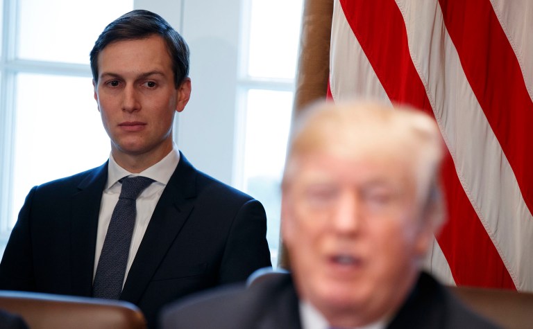 As for the president's son-in-law and top adviser, Jared Kushner, the fight for a security-clearance has dragged on for almost a year. (AP Photo/Evan Vucci)
