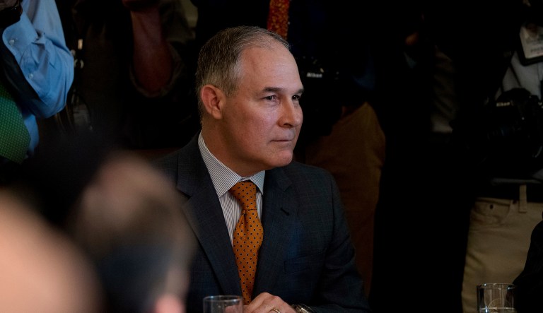 Pruitt appeared in a video produced by the National Cattlemen's Beef Association, in which he described his opposition to the Obama administration's 2015 Clean Water Rule. (AP Photo/Andrew Harnik)