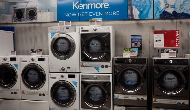 Kenmore washing machines are displayed in a Sears store, Monday, Jan. 7, 2019, in the Brooklyn borough of New York. 