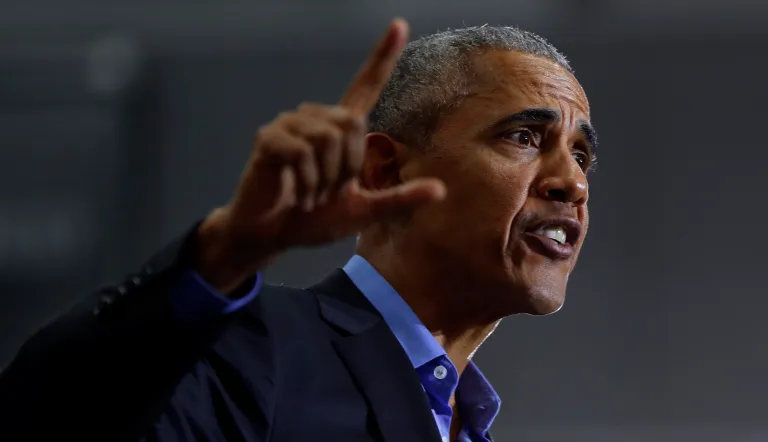 Former President Barack Obama speaks during a rally in Detroit, Friday, Oct. 26, 2018.